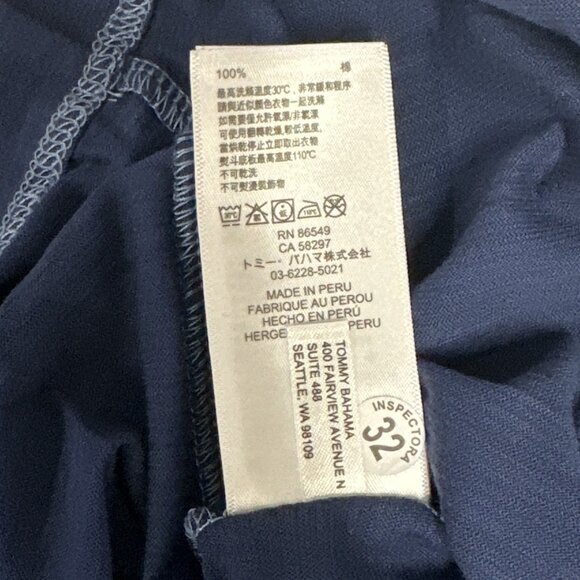 Tommy Bahama Men’s Small Island Navy Wave Tropic V-Neck T-Shirt Pima Cotton - Picture 6 of 10